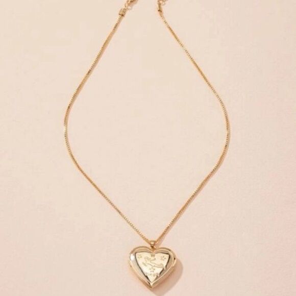 VIRGO GOLD ZODIAC HEART LOCKET NECKLACE - Picture 4 of 8